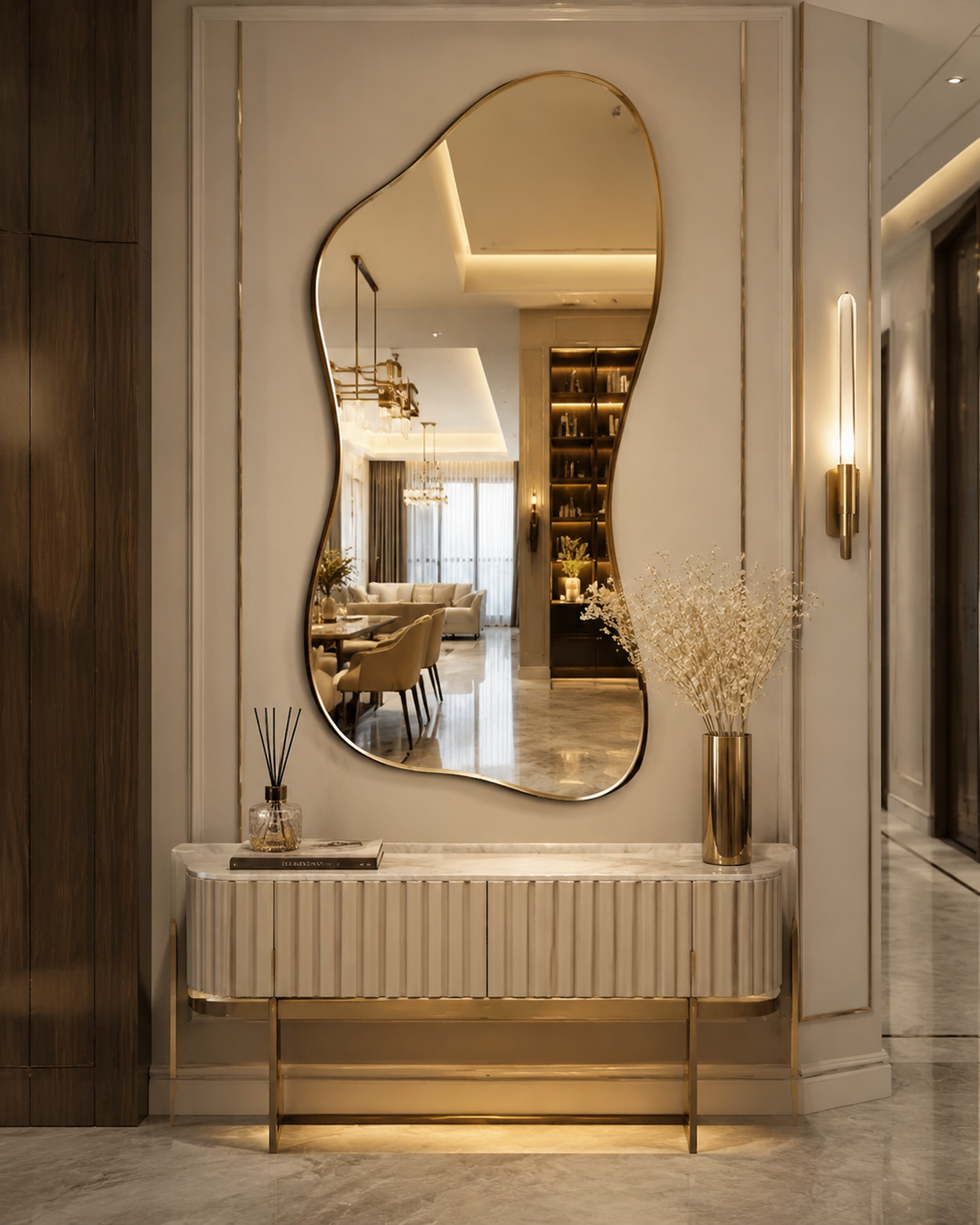 Irregular Frame Full-Length Wall Mirror