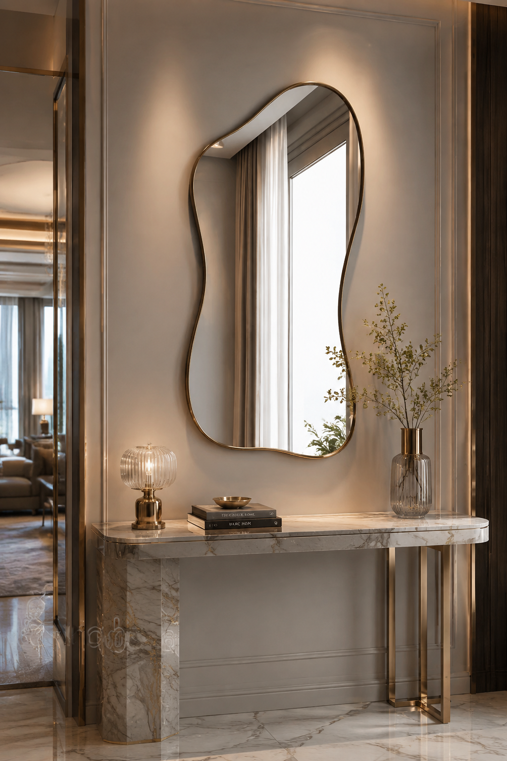 Irregular Frame Full-Length Wall Mirror