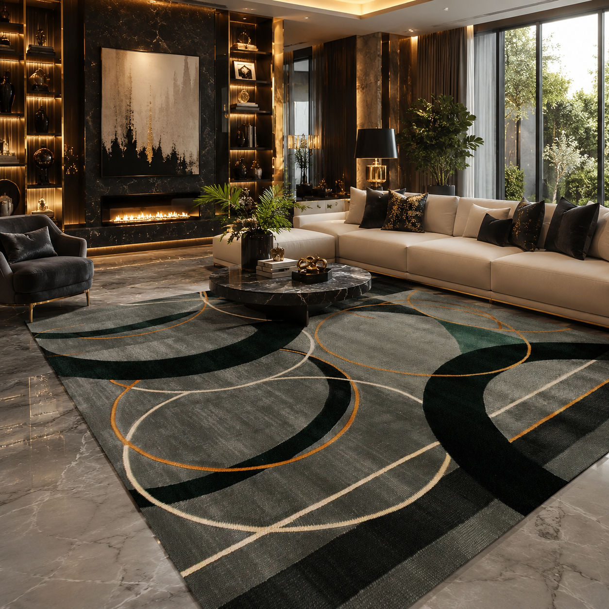 Soft Flannel Area Rug | Non-Slip Washable Carpet for Living Room, Bedroom & Entryway