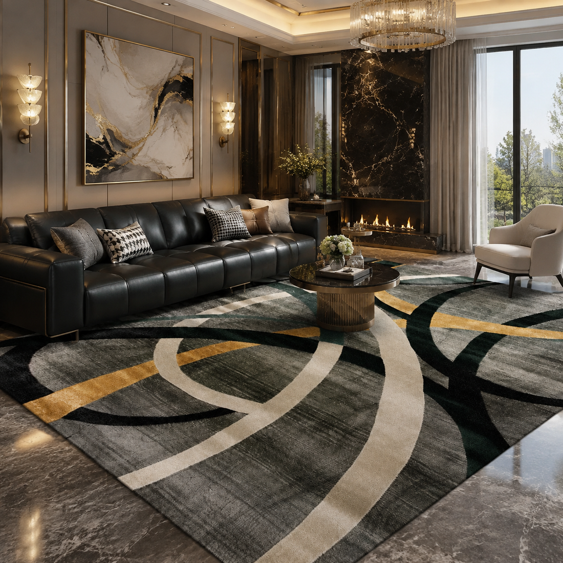 Soft Flannel Area Rug | Non-Slip Washable Carpet for Living Room, Bedroom & Entryway
