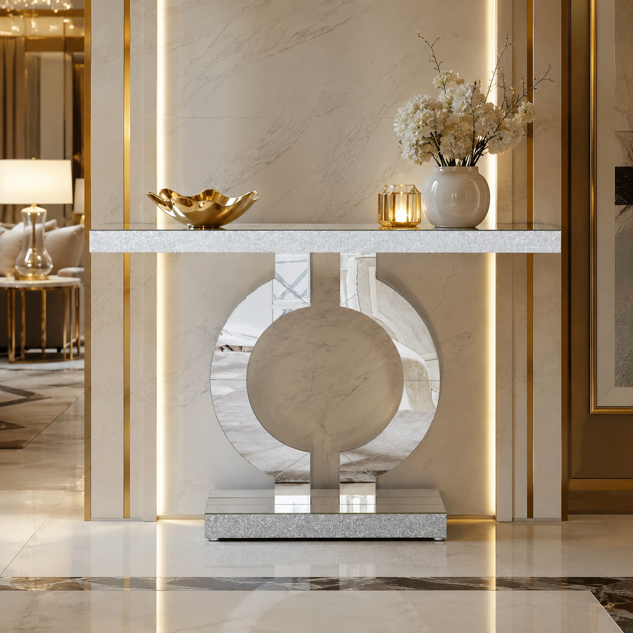 Modern Mirrored Console Table