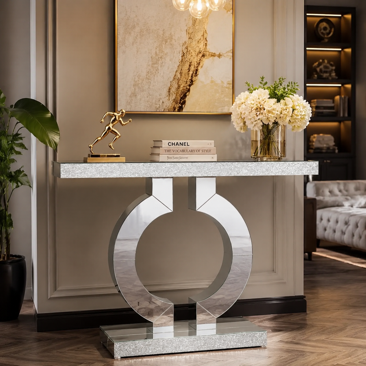 Modern Mirrored Console Table
