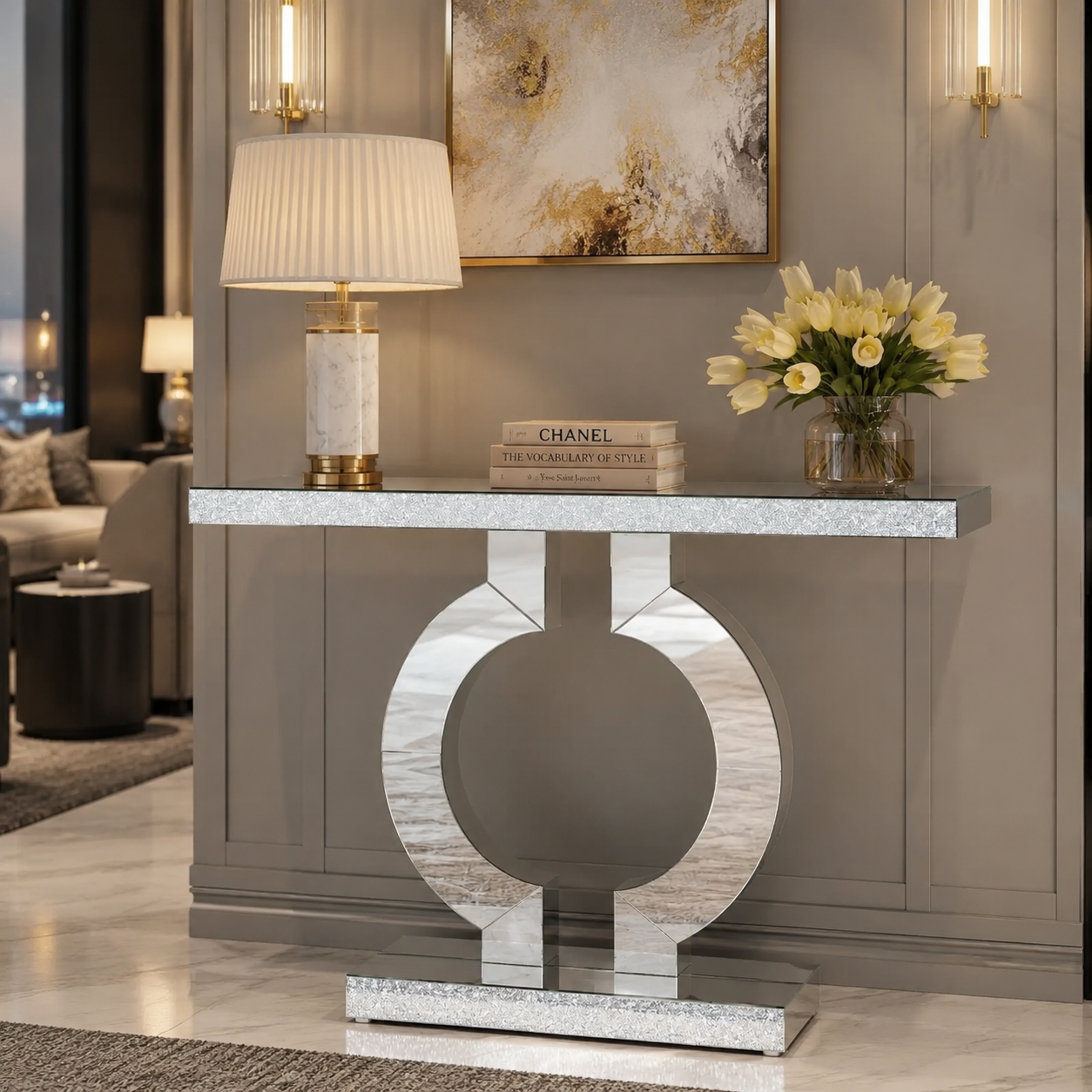 Modern Mirrored Console Table