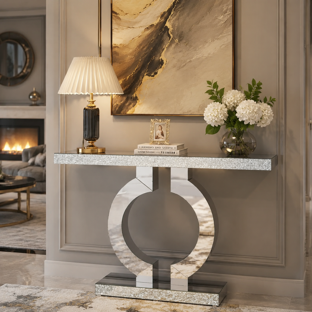 Modern Mirrored Console Table