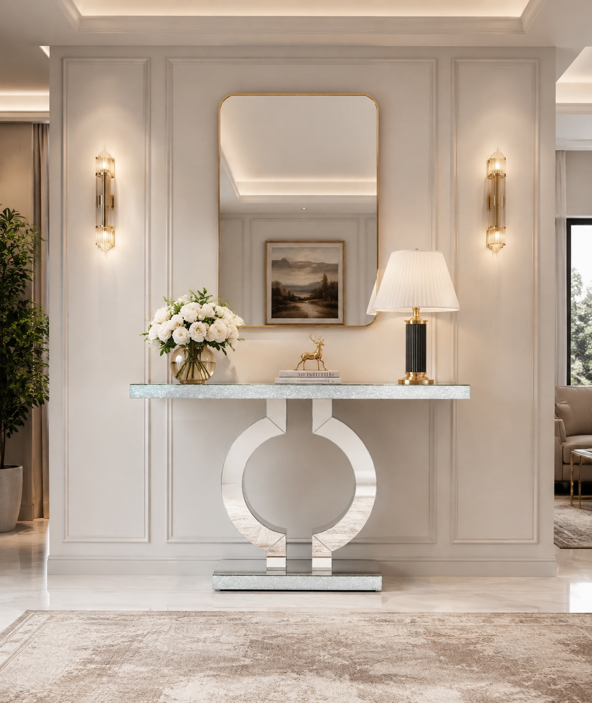Modern Mirrored Console Table