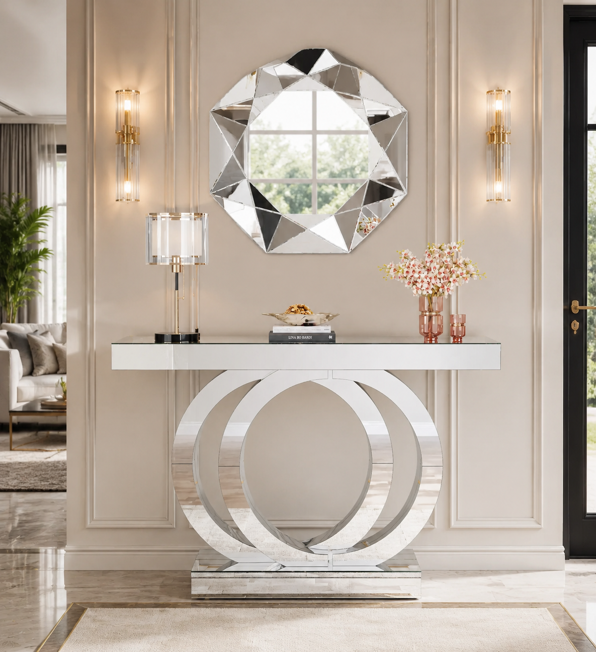 Modern Mirrored Console Table