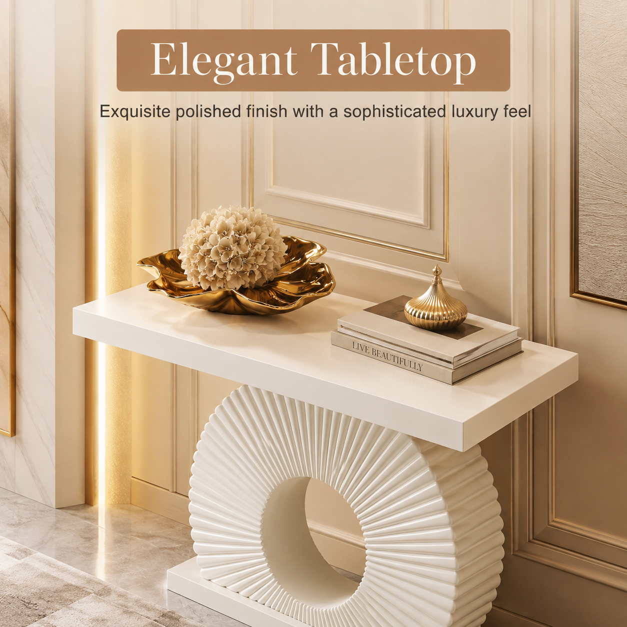 Modern Geometric Wood Console Table