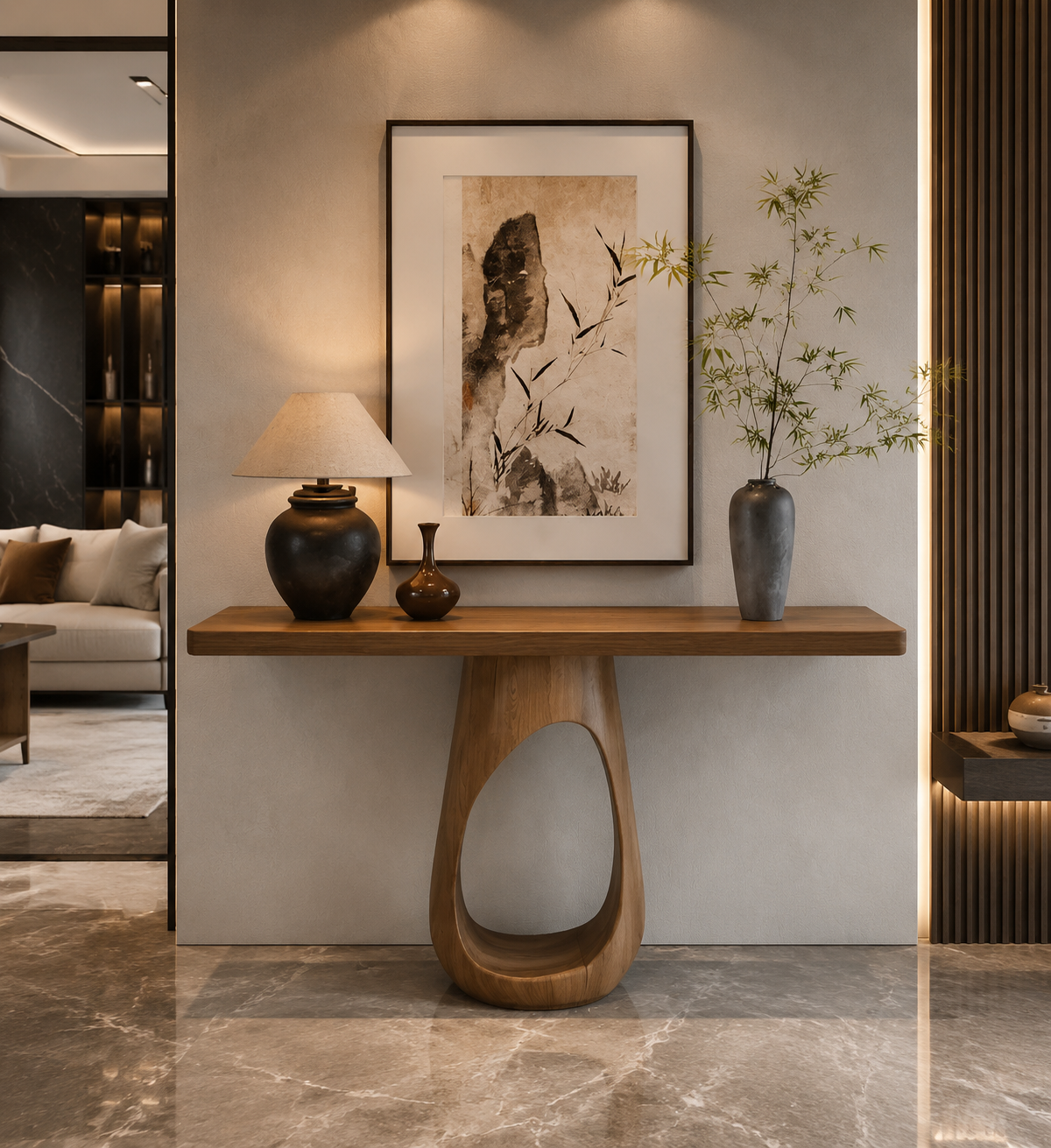 Mid-Century Modern Entryway Console Table