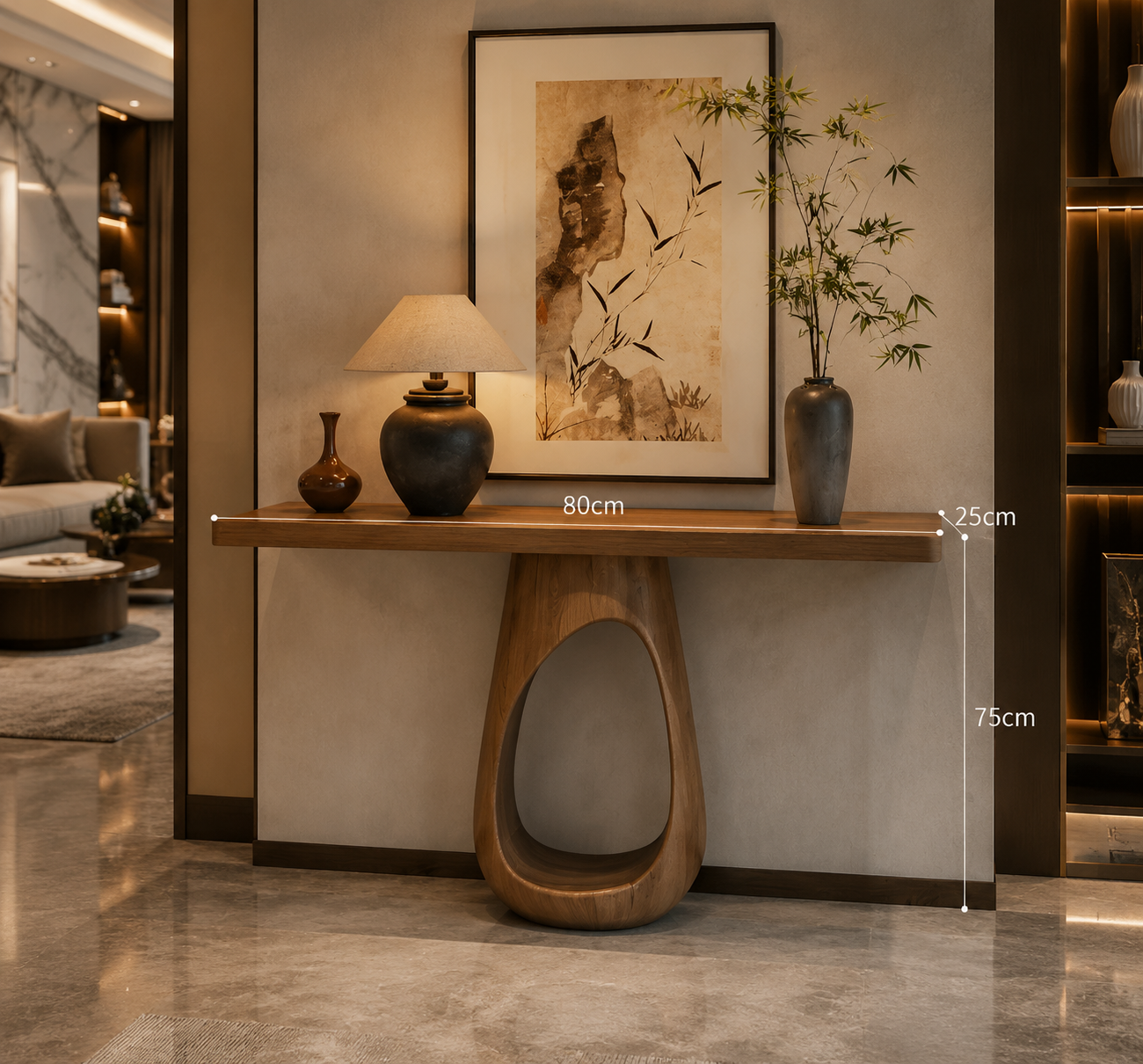 Mid-Century Modern Entryway Console Table