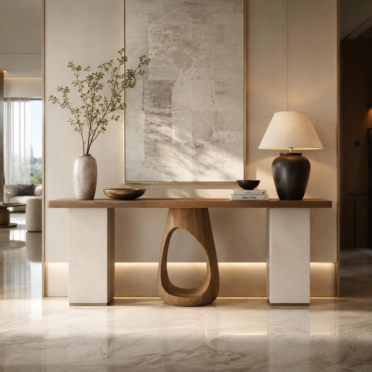 Mid-Century Modern Entryway Console Table