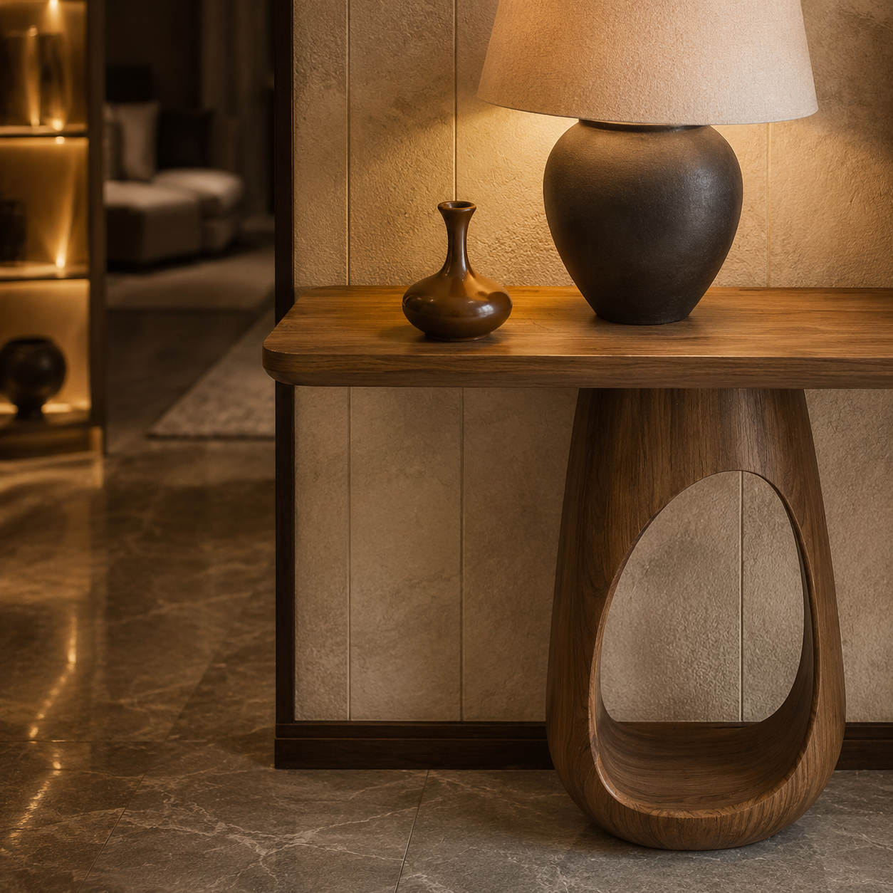 Mid-Century Modern Entryway Console Table