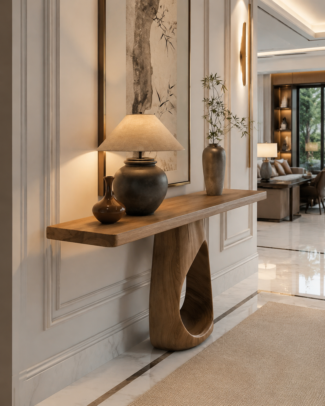 Mid-Century Modern Entryway Console Table