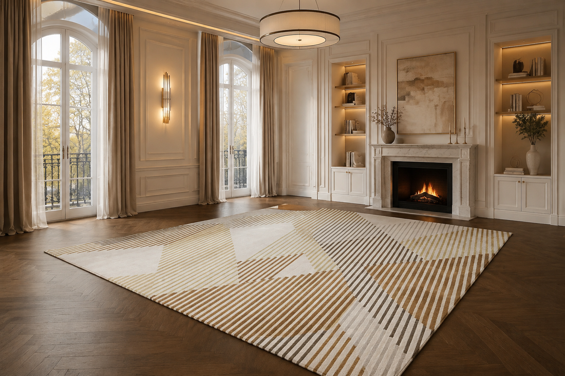 Abstract Luxury Area Rug | Non-Slip Medium Pile Carpet for Living Room, Bedroom & Hallway