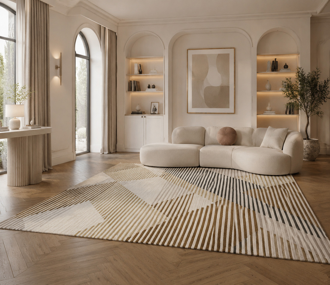 Abstract Luxury Area Rug | Non-Slip Medium Pile Carpet for Living Room, Bedroom & Hallway