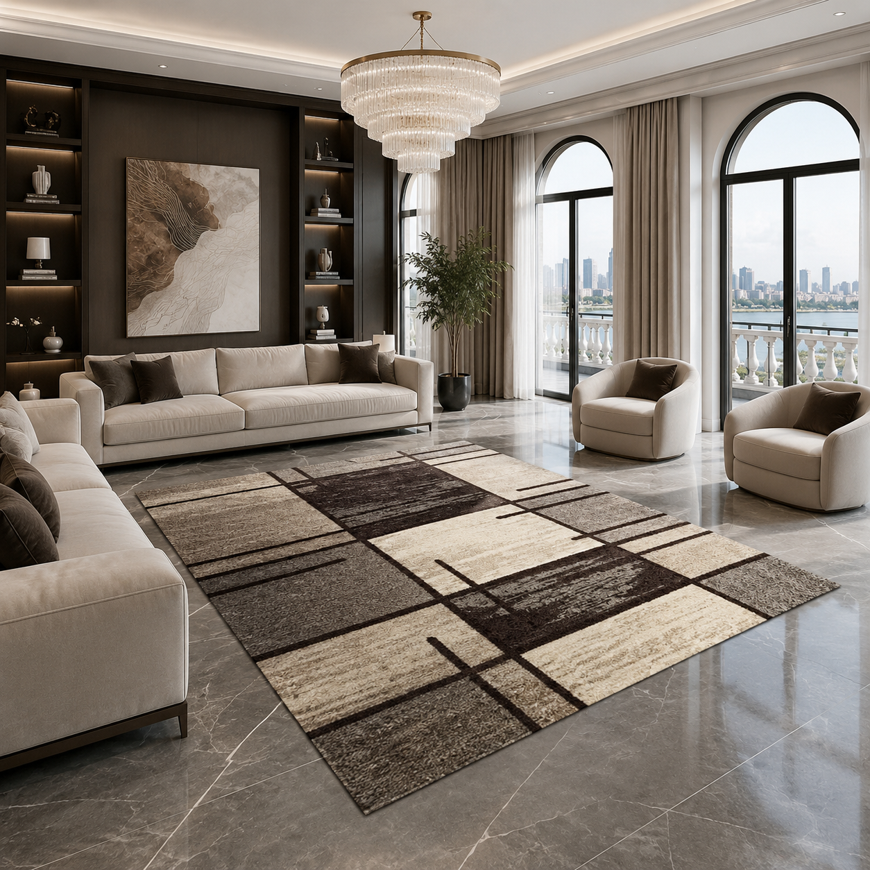 Geometric Print Area Rug