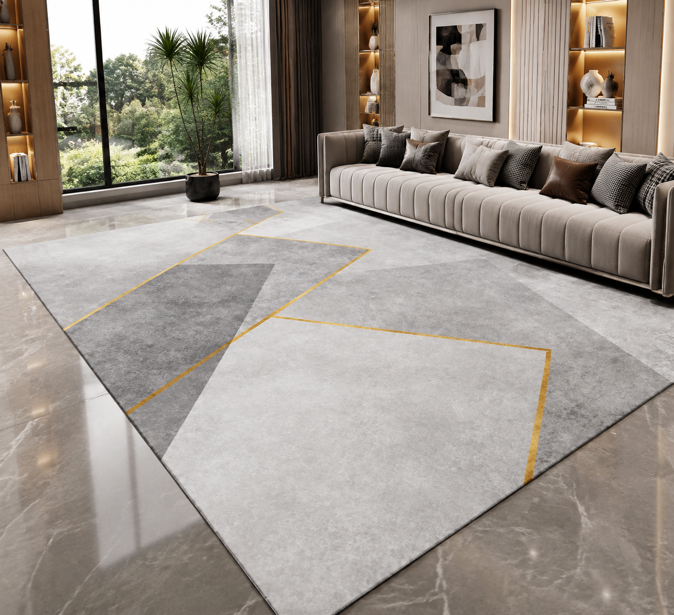 Geometric Print Area Rug