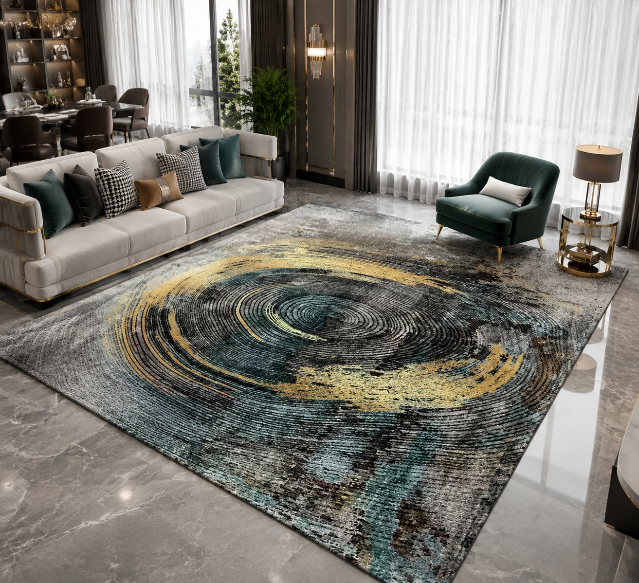 Geometric Print Area Rug