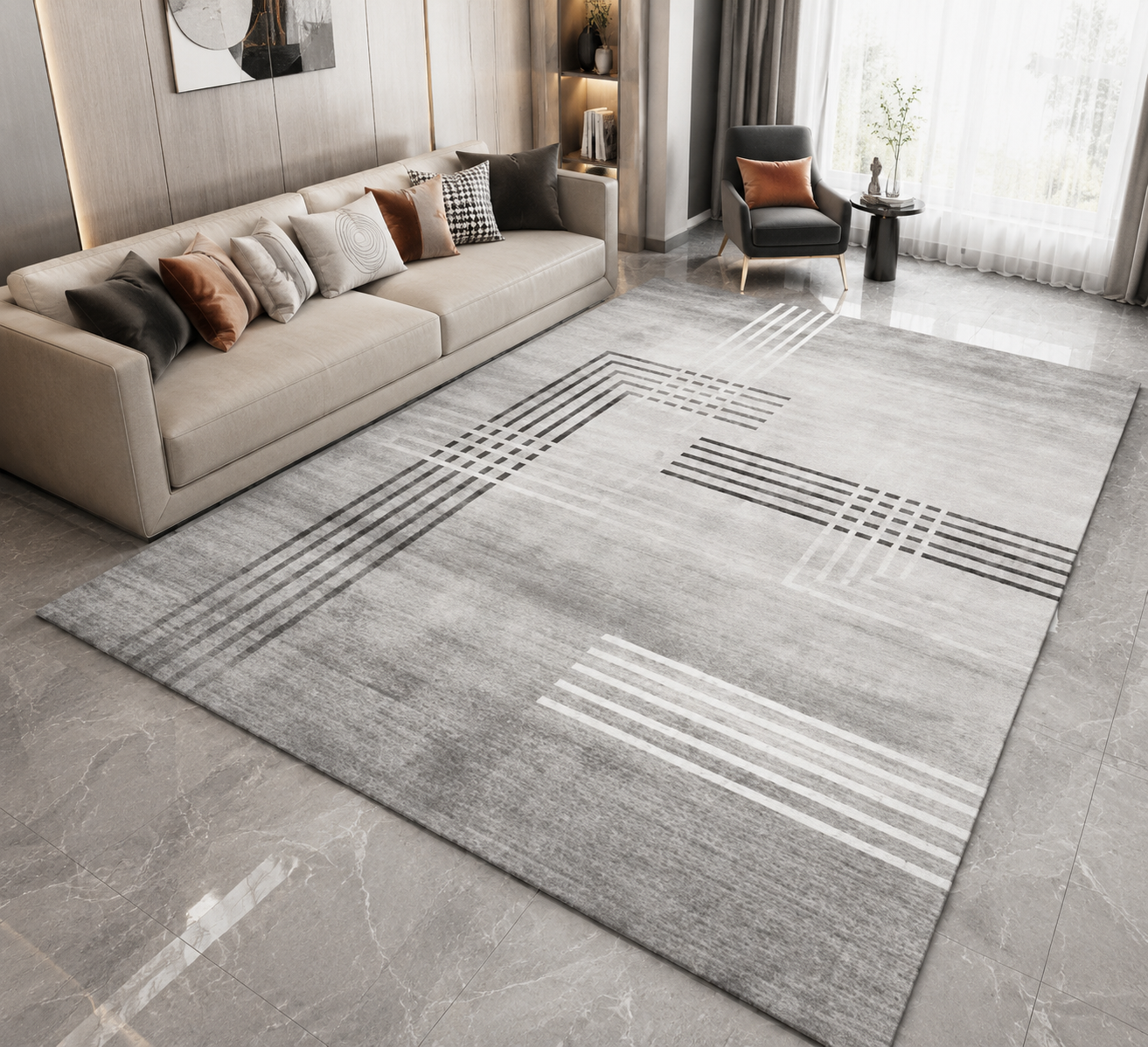 Geometric Print Area Rug