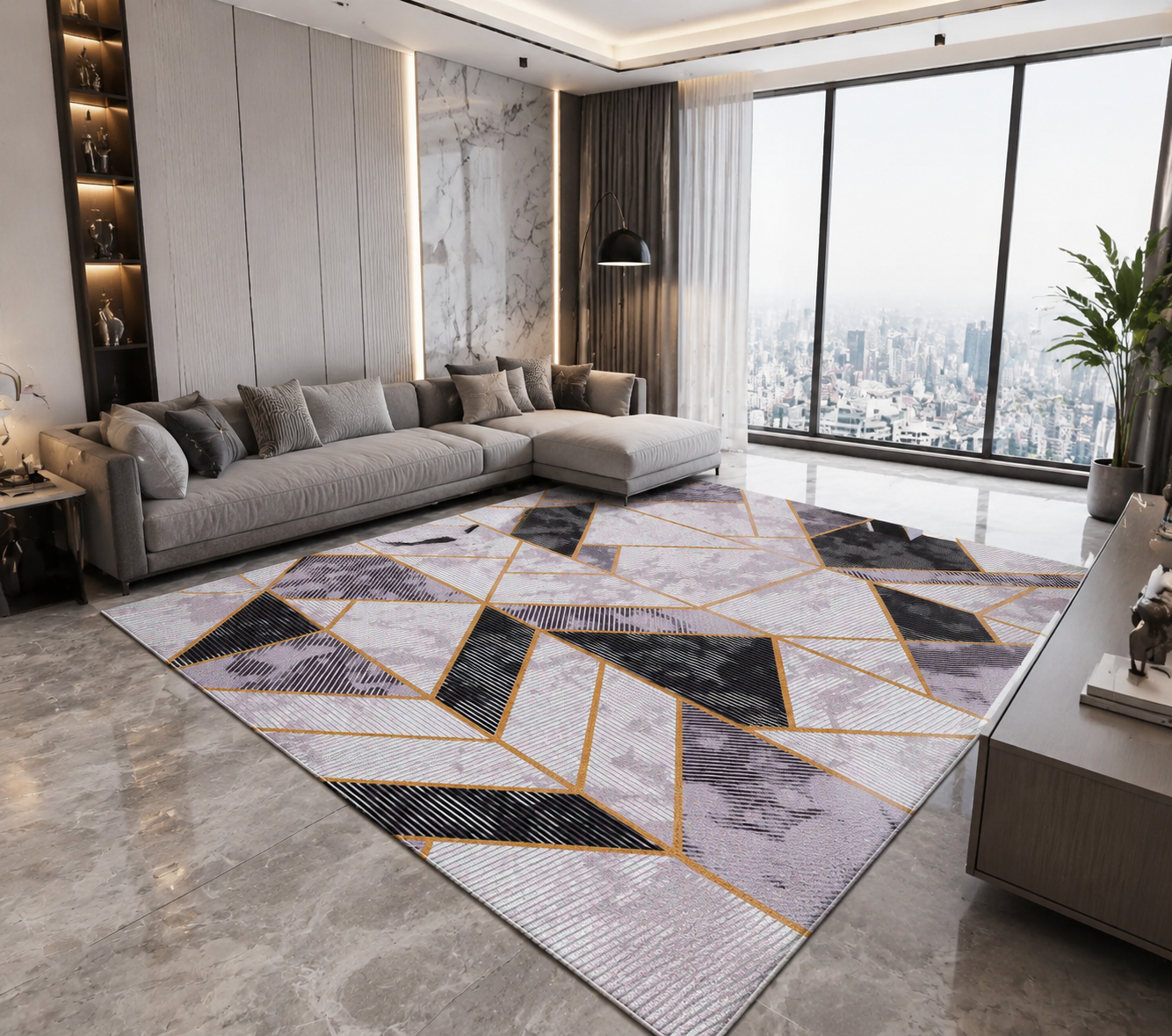 Geometric Print Area Rug