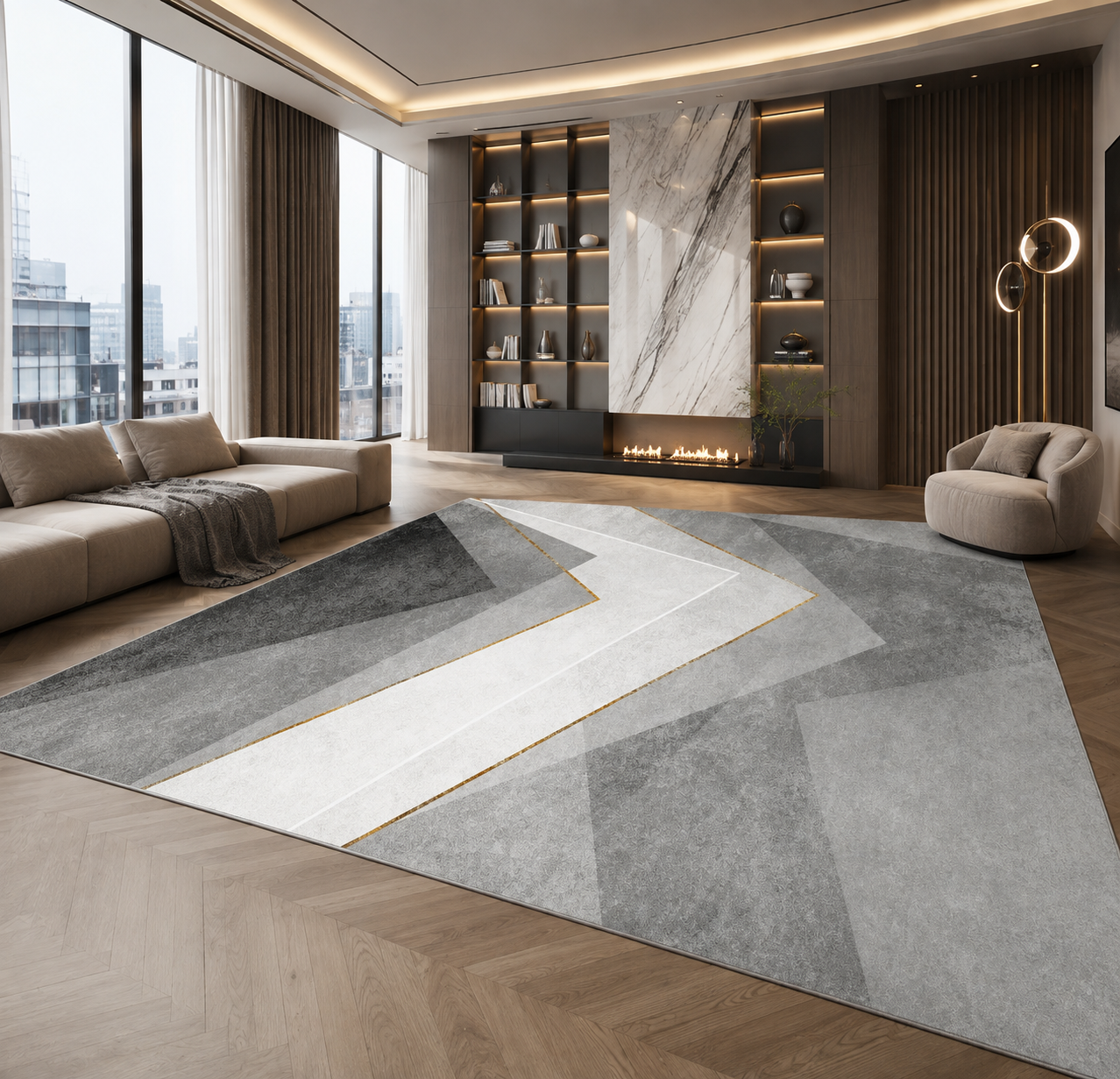 Geometric Print Area Rug