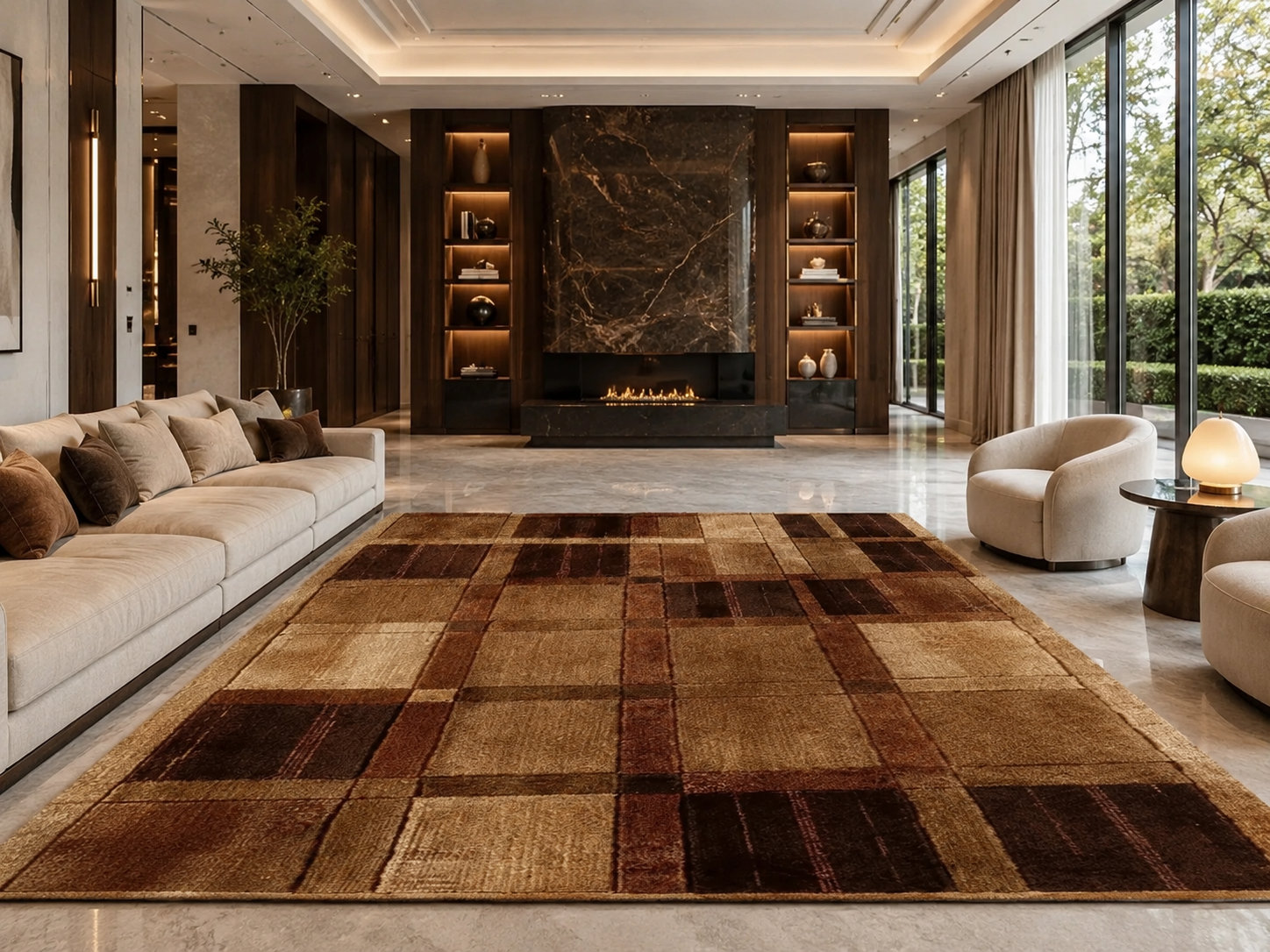 Geometric Aubusson Area Rug