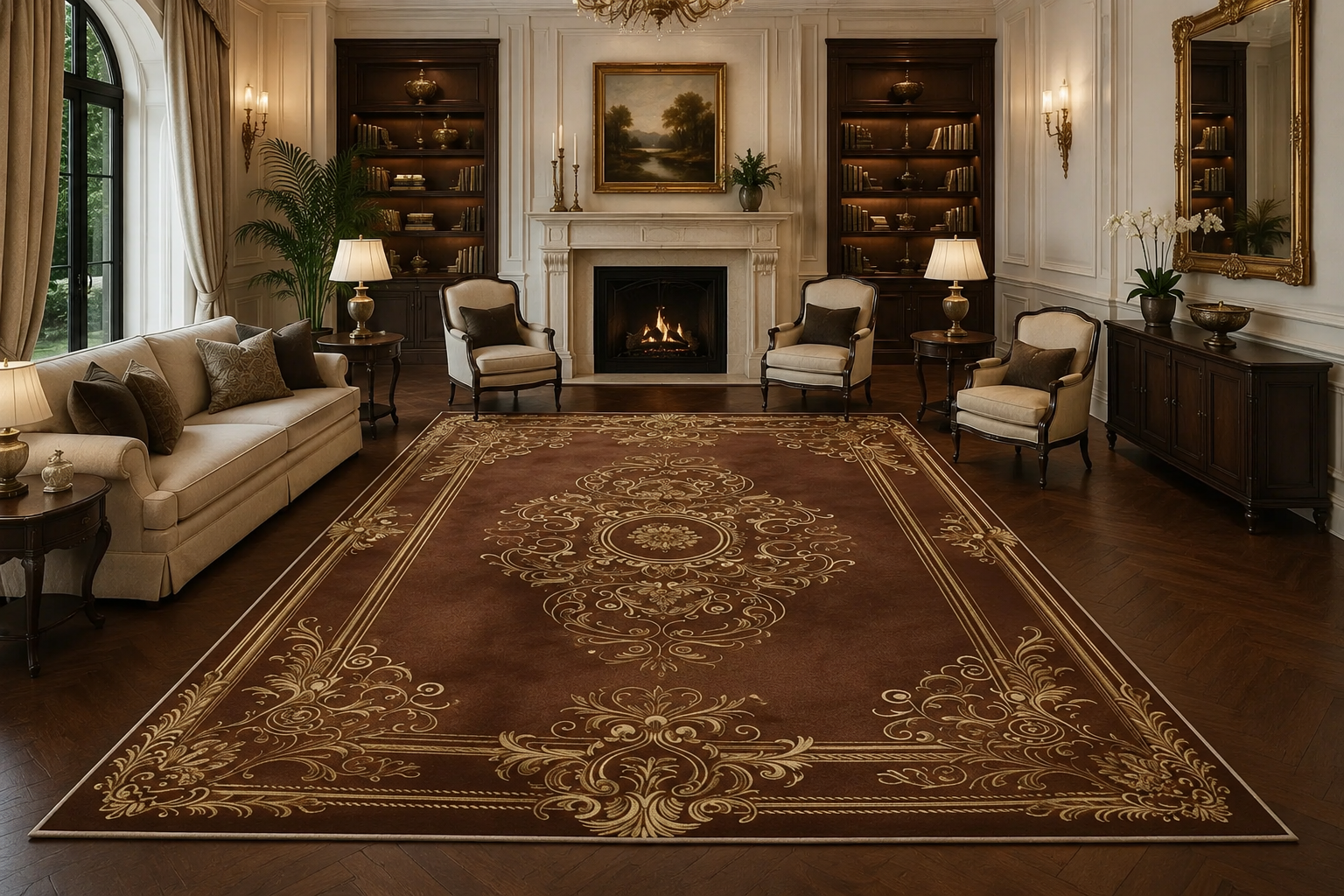 Geometric Aubusson Area Rug