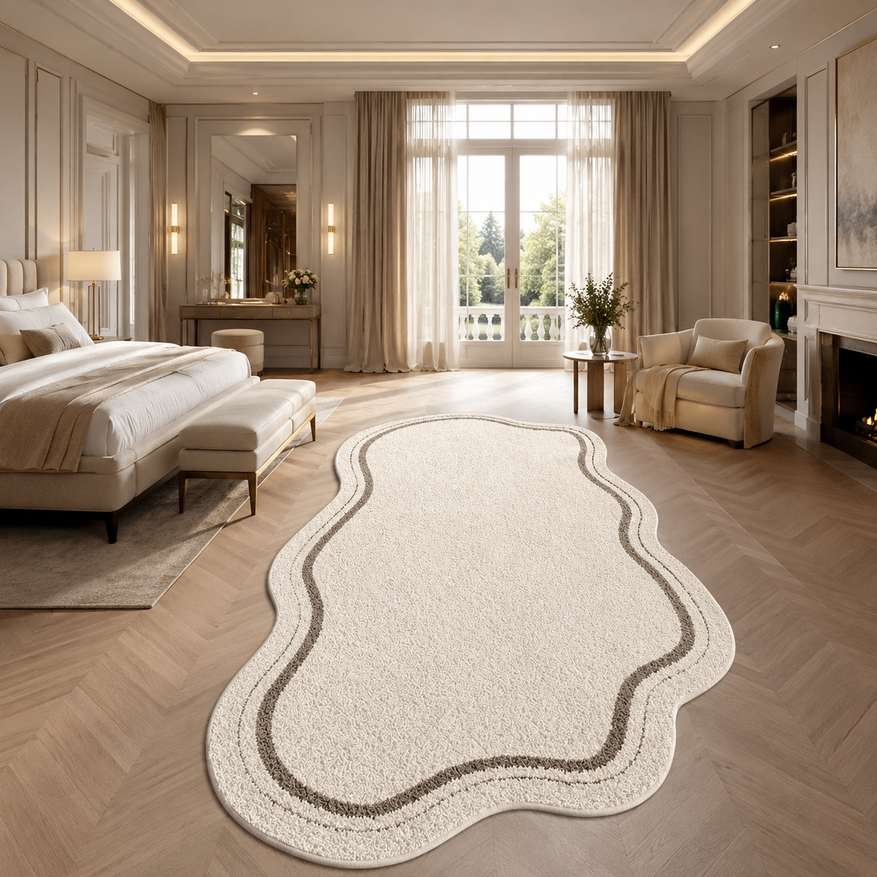 Striped Plush Area Rug – Modern Minimalist