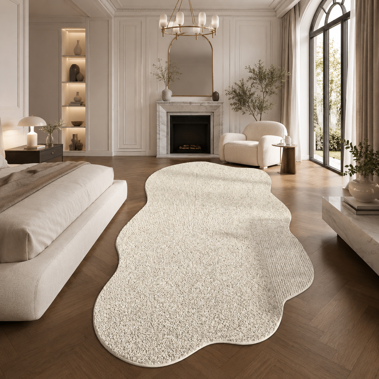 Striped Plush Area Rug – Modern Minimalist