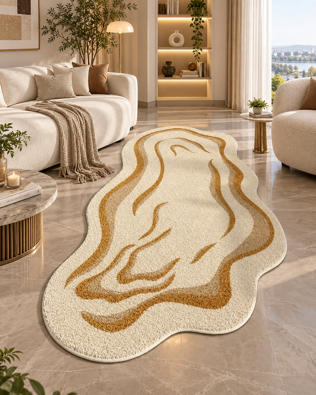 Striped Plush Area Rug – Modern Minimalist