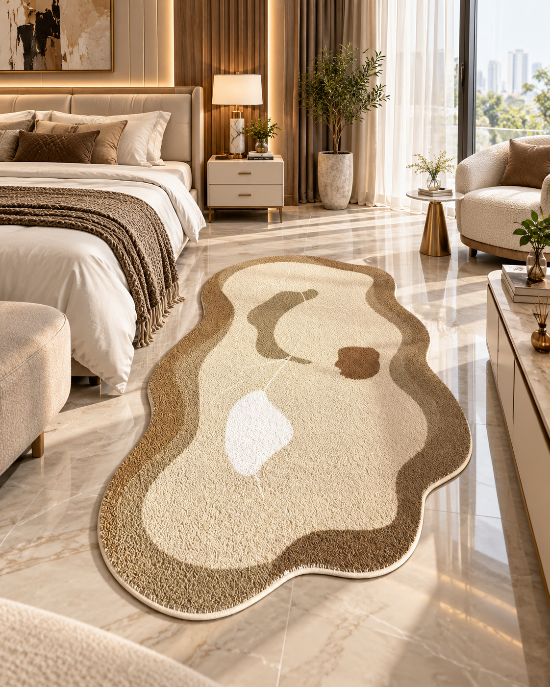 Striped Plush Area Rug – Modern Minimalist