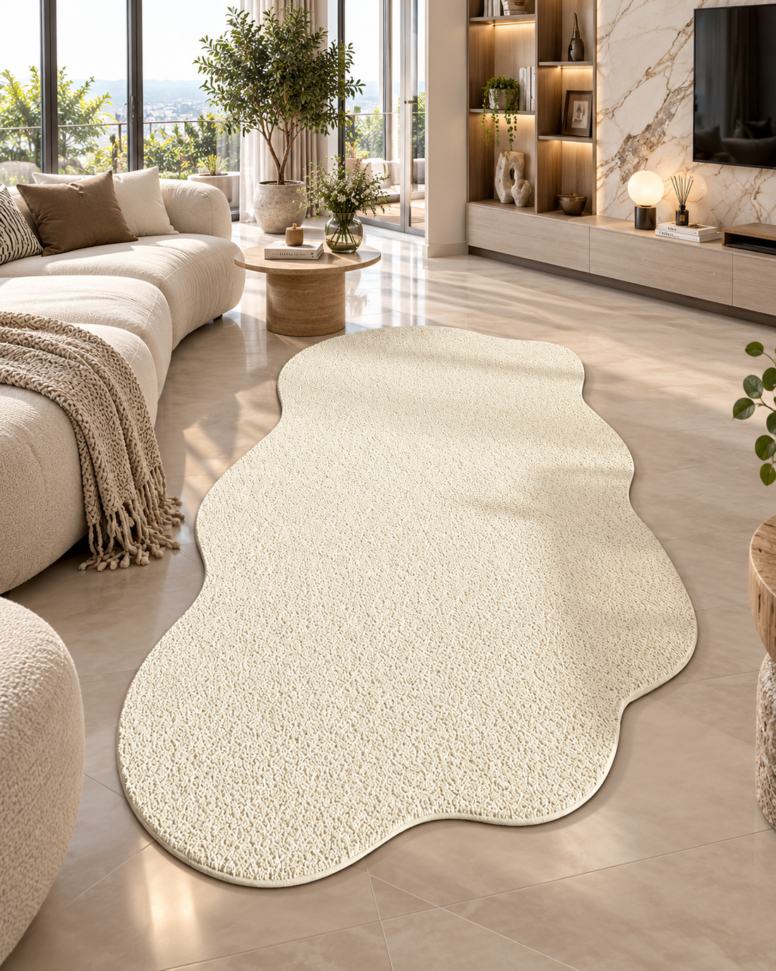 Striped Plush Area Rug – Modern Minimalist