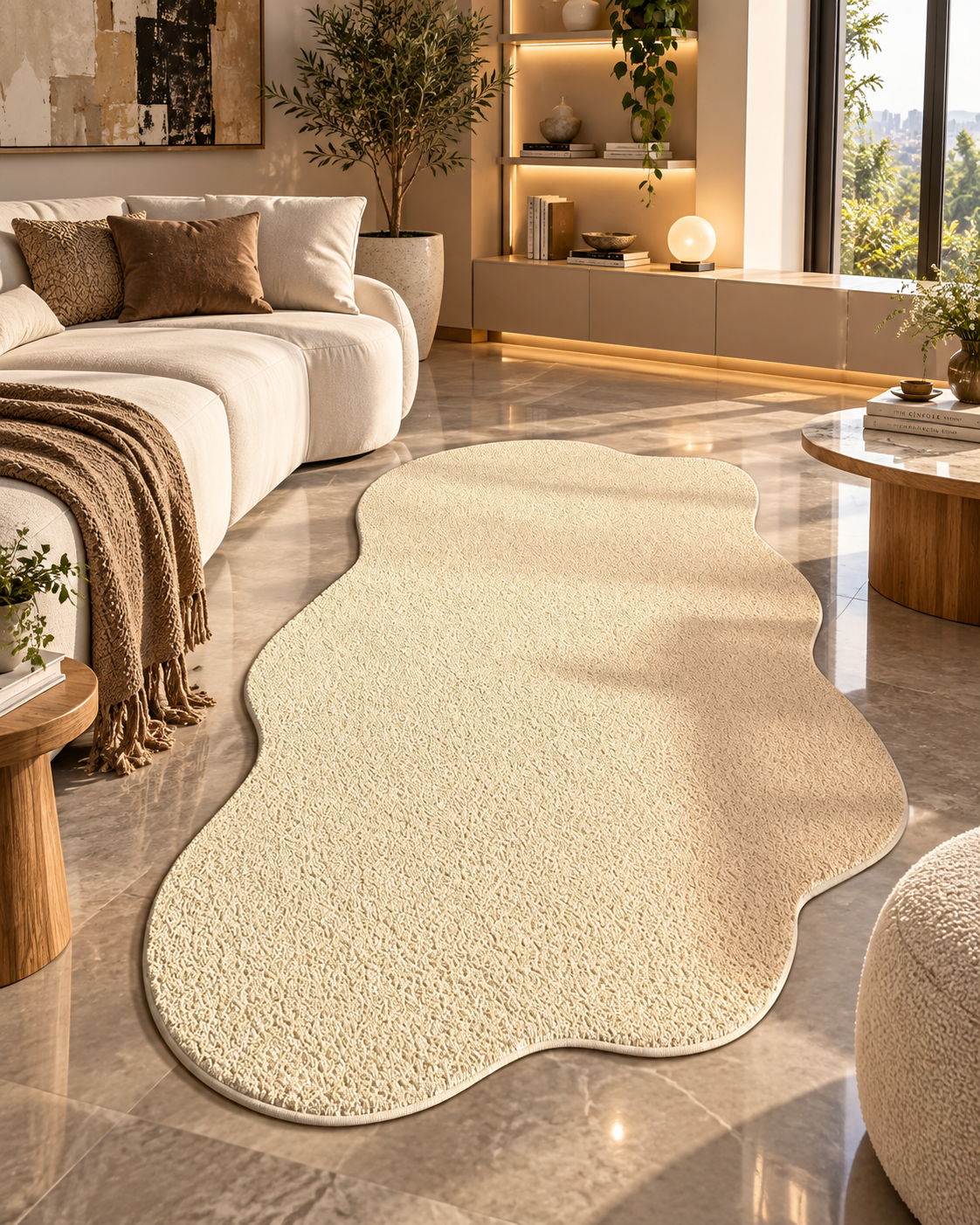 Striped Plush Area Rug – Modern Minimalist