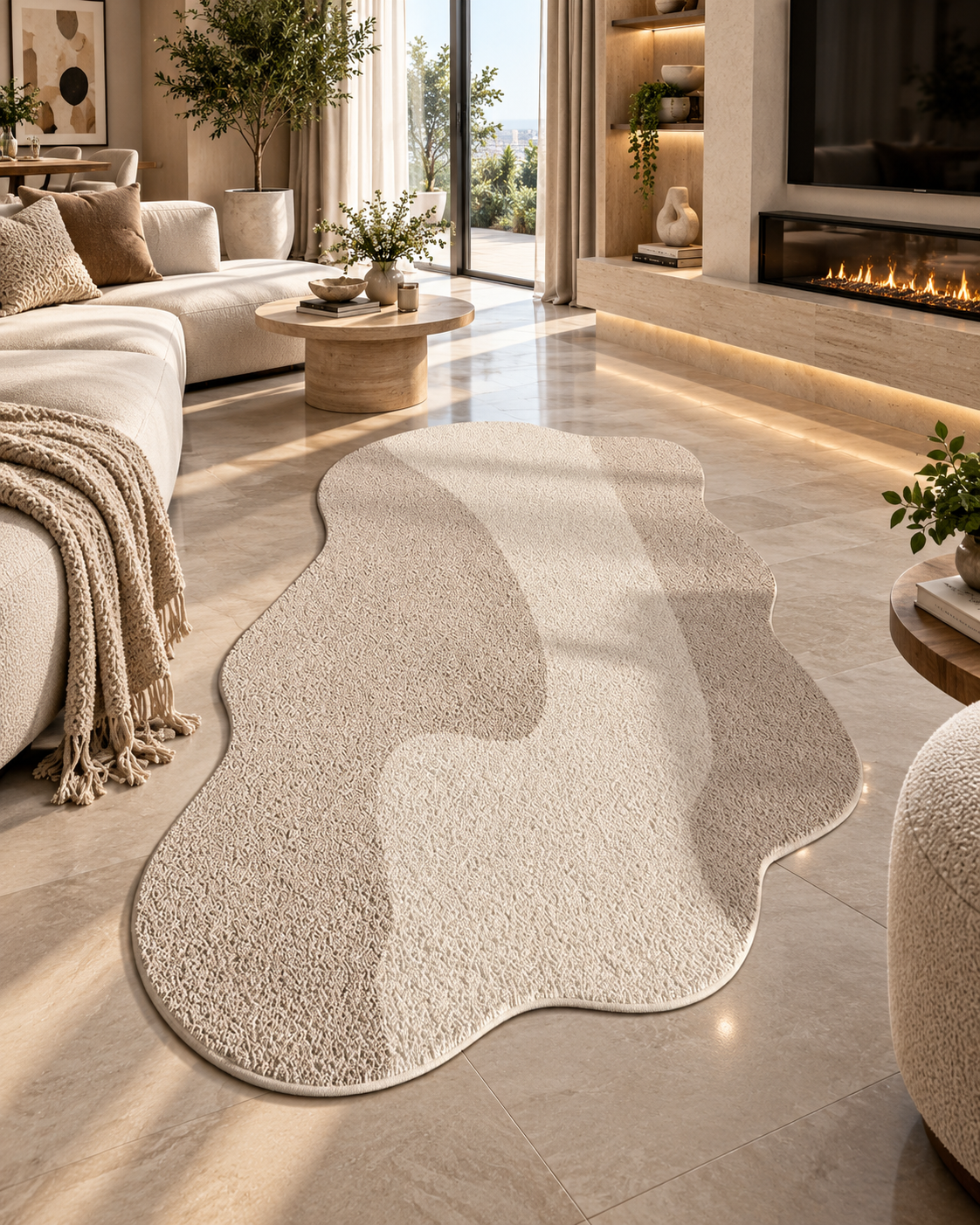Striped Plush Area Rug – Modern Minimalist
