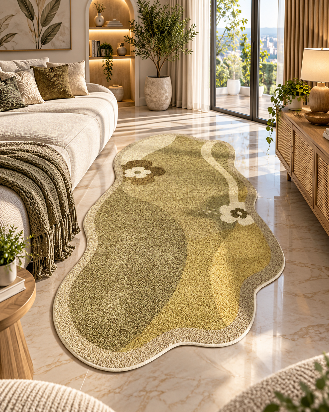 Striped Plush Area Rug – Modern Minimalist