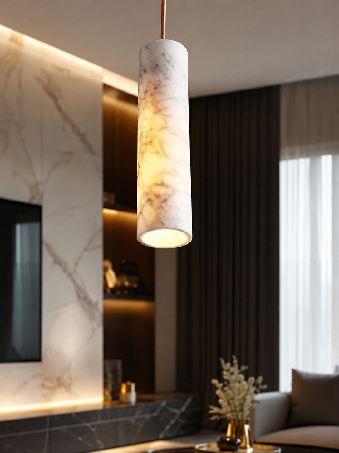 Wabi-Sabi Natural Stone Pendant Light