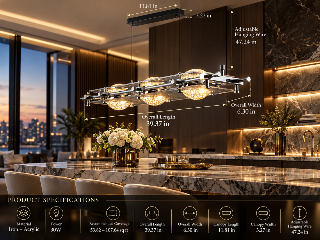 Luxury LED Pendant Chandelier – Modern Ceiling Light, 3/4/5 Heads