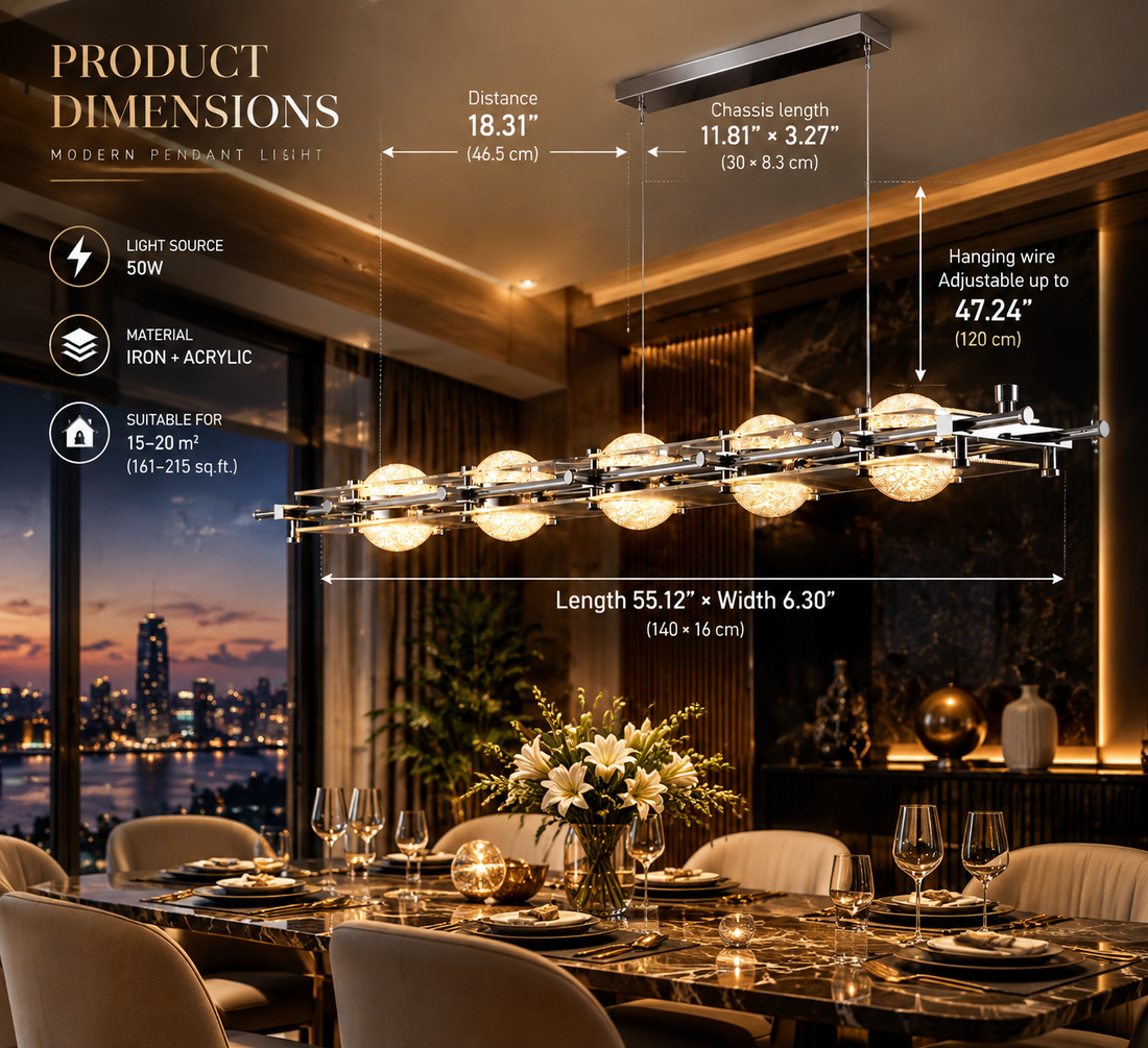 Luxury LED Pendant Chandelier – Modern Ceiling Light, 3/4/5 Heads