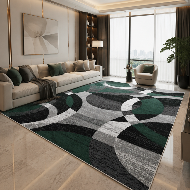 Felt-Backed Geometric Area Rug
