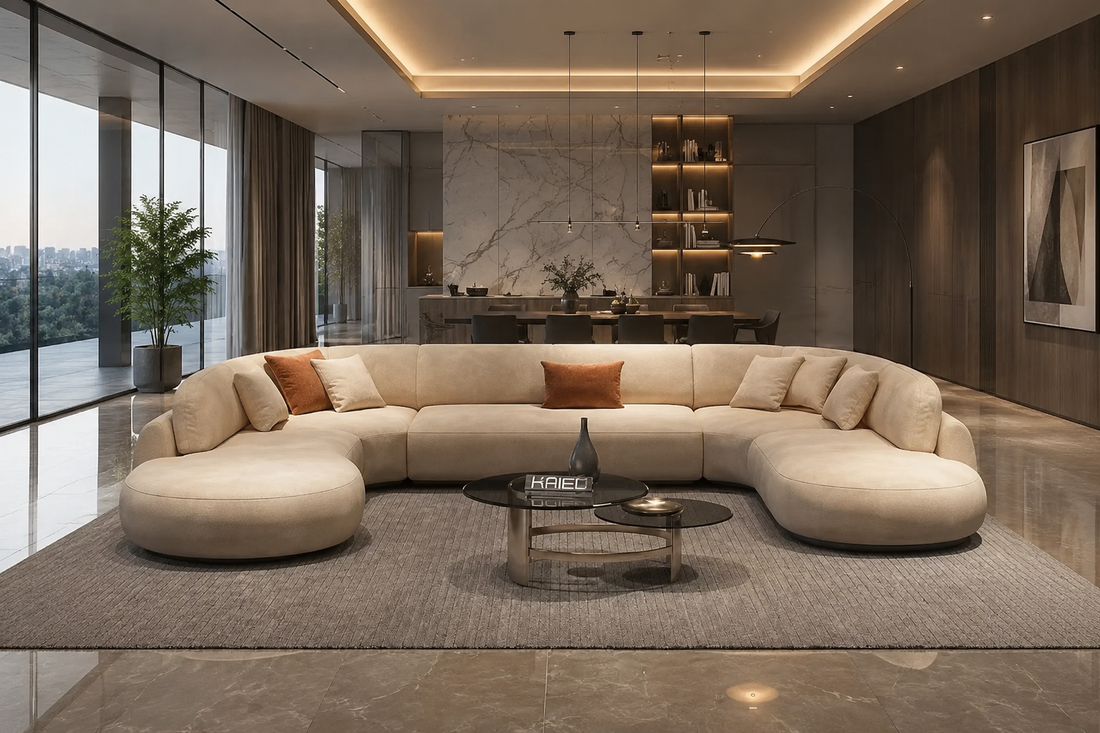 Modern U-Shaped Fabric Sofa