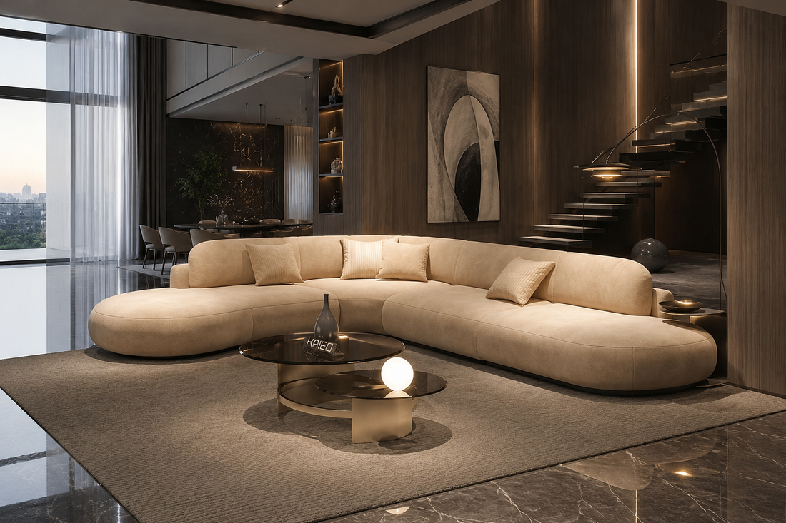Modern U-Shaped Fabric Sofa