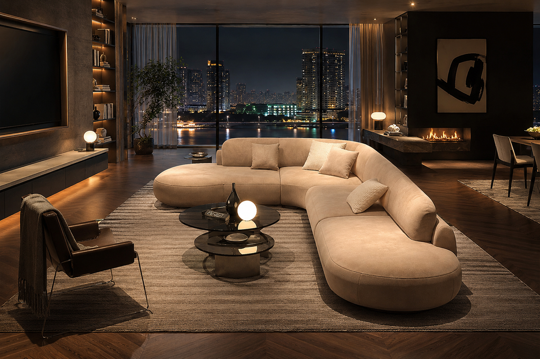 Modern U-Shaped Fabric Sofa