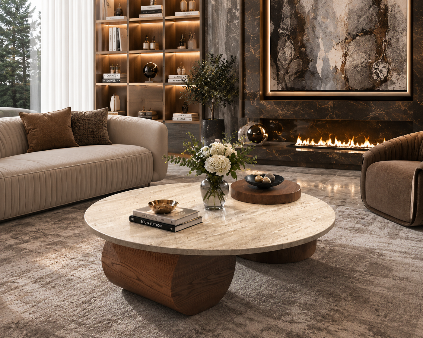 Round Wood Coffee Table