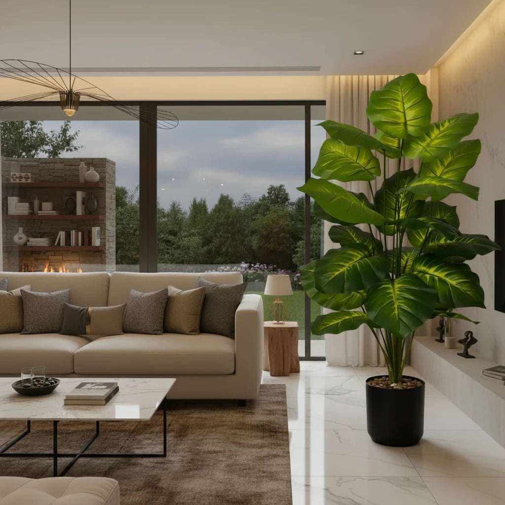 Artificial Pothos Plant in Black Pot