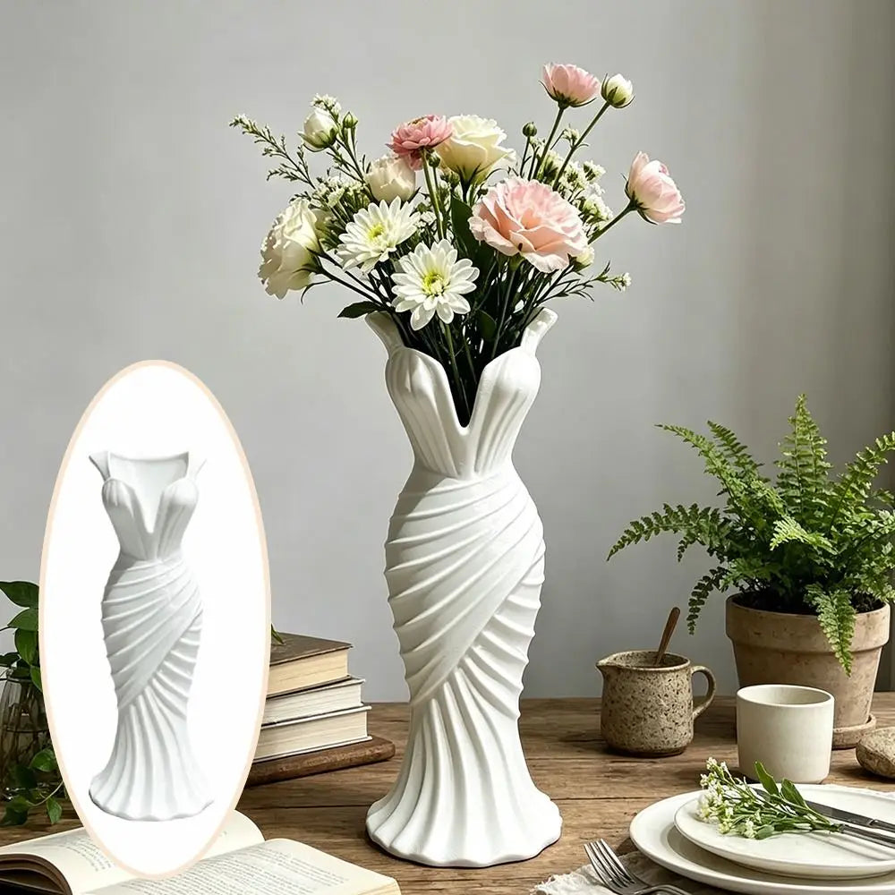 Elegant Dress-Silhouette Decorative Vase