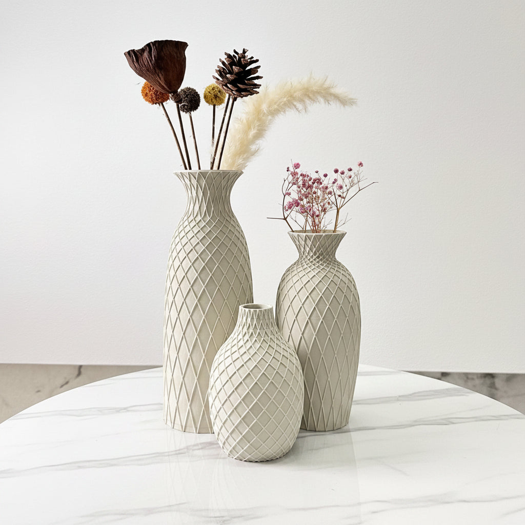 Spider Web Textured Vase Set (3 Pieces)