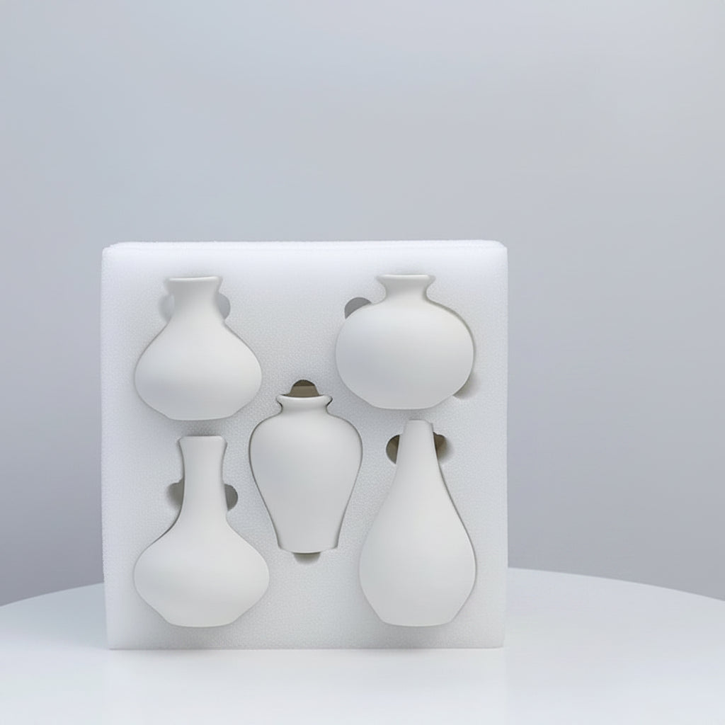 Matte Ceramic Vase Set (5 Pieces)