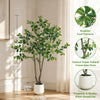 Faux Black Olive Tree in White Pot