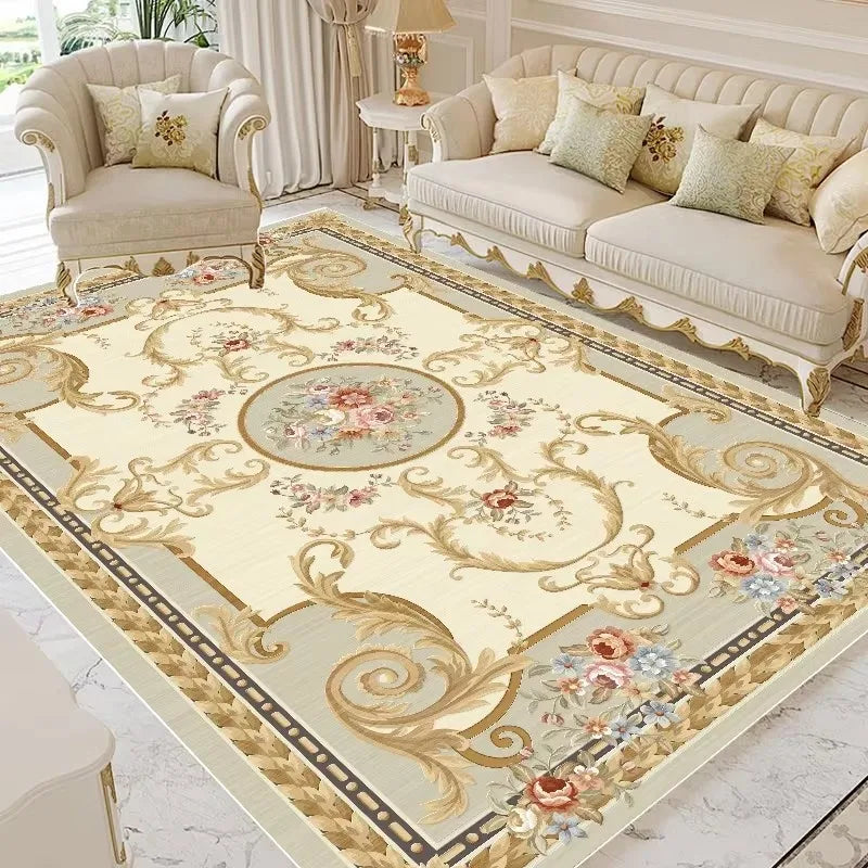 Floral Area Rug | Soft Flannel Carpet for Living Room, Bedroom & Hallway