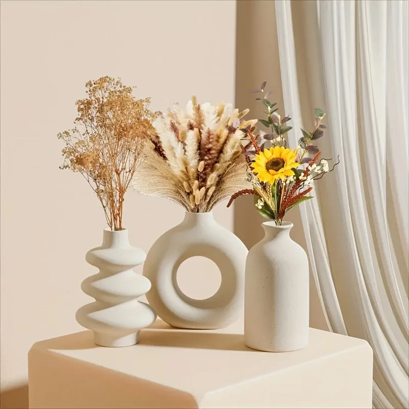 Ceramic Bohemian Vase Set of 3