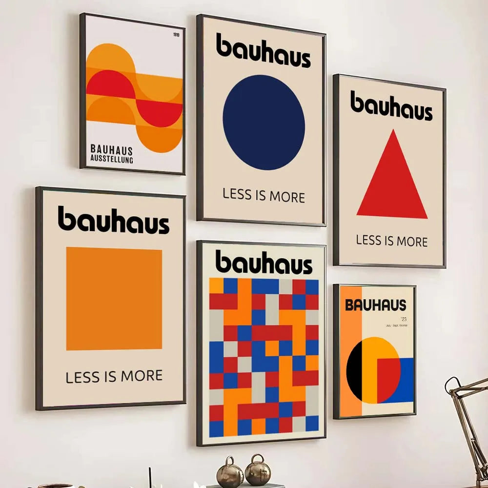 Mid-Century Modern Bauhaus Abstract Geometric Wall Art